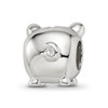 Lex & Lu Sterling Silver Reflections Polished G/P Nose Pig Bead - 6 - Lex & Lu