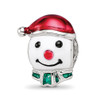 Lex & Lu Sterling Silver Reflections Enameled Snowman Head Bead - Lex & Lu