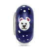 Lex & Lu Sterling Silver Reflections Hand Painted Roly Polar Bear Fenton Glass Bead - 3 - Lex & Lu