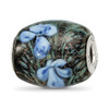 Lex & Lu Sterling Silver Reflections Hand Paint Hydrangea Moonlight Fenton Glass Bead - 6 - Lex & Lu