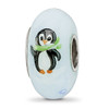 Lex & Lu Sterling Silver Reflections Hand Painted Penguin Frolic Fenton Glass Bead - 5 - Lex & Lu