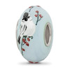 Lex & Lu Sterling Silver Reflections Hand Painted Fluffy Tufty Fenton Glass Bead - Lex & Lu