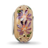 Lex & Lu Sterling Silver Reflections Hand Paint Floral Enchantment Fenton Glass Bead - 3 - Lex & Lu