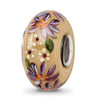 Lex & Lu Sterling Silver Reflections Hand Paint Floral Enchantment Fenton Glass Bead - 5 - Lex & Lu