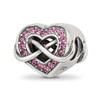 Lex & Lu Sterling Silver Reflections Swarovksi Crystal Infinity Symbol in Heart Bead - Lex & Lu