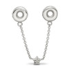 Lex & Lu Sterling Silver Reflections 3in Security Chain CZ accent Beads - 2 - Lex & Lu
