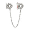 Lex & Lu Sterling Silver Reflections 3in Security Chain Snowman & flake CZ Bead - 2 - Lex & Lu