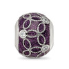 Lex & Lu Sterling Silver Reflections CZs Sparkling Purple Enameled Bead - 5 - Lex & Lu