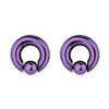 Lex & Lu Pair of Titanium Captives  0 Gauge 5/8" Dia Blue/Purple-Lex & Lu