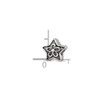 Lex & Lu Sterling Silver Reflections Antiqued Star with Flower Bead - 4 - Lex & Lu