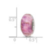 Lex & Lu Sterling Silver Reflections Clear & Pink Sparkle Glass Bead - 4 - Lex & Lu