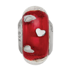 Lex & Lu Sterling Silver Reflections Red Hearts Italian Glass Bead - 3 - Lex & Lu