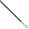 Lex & Lu Sterling Silver Reflections Gray Leather 14in w/2'' Ext Choker/Wrap Bracelet - Lex & Lu