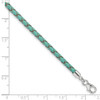 Lex & Lu Sterling Silver Reflections Teal Leather 14in w/2'' Ext Choker/Wrap Bracelet - 6 - Lex & Lu