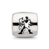 Lex & Lu Sterling Silver Reflections Aquarius Zodiac Antiqued Bead - 3 - Lex & Lu