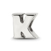 Lex & Lu Sterling Silver Reflections Letter K Bead - Lex & Lu