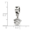 Lex & Lu Sterling Silver Reflections Graduation Cap Dangle Bead - 5 - Lex & Lu