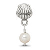 Lex & Lu Sterling Silver Reflections Shell FW Cultured Pearl Dangle Bead - 5 - Lex & Lu