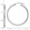 Lex & Lu Sterling Silver w/Rhodium 2.50mm Satin D/C Hoop Earrings LAL22391 - 4 - Lex & Lu