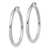 Lex & Lu Sterling Silver w/Rhodium 3mm Round Hoop Earrings LAL22393 - 2 - Lex & Lu