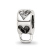 Lex & Lu Sterling Silver Reflections Heart w/Loop for Click-on Bead - Lex & Lu