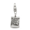 Lex & Lu Sterling Silver Reflections Love Note Click-on for Bead - 3 - Lex & Lu