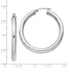 Lex & Lu Sterling Silver w/Rhodium 4mm Round Hoop Earrings LAL22394 - 4 - Lex & Lu