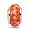 Lex & Lu Sterling Silver Reflections Orange Hand-blown Glass Bead LAL6651 - 3 - Lex & Lu