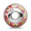 Lex & Lu Sterling Silver Reflections Pink/Yellow Hand-blown Glass Bead - 2 - Lex & Lu