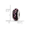 Lex & Lu Sterling Silver Reflections Black/Pink Hand-blown Glass Bead LAL6689 - 5 - Lex & Lu