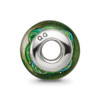 Lex & Lu Sterling Silver Reflections Green Hand-blown Glass Bead LAL6768 - 2 - Lex & Lu