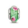 Lex & Lu Sterling Silver Reflections Green Hand-blown Glass Bead LAL6769 - 5 - Lex & Lu