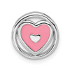 Lex & Lu Sterling Silver Stackable Expressions Small Pink Enameled Heart Chain Slide - Lex & Lu