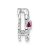 Lex & Lu Sterling Silver Stackable Expressions Small Created Ruby Flower Chain Slide LAL8603 - 2 - Lex & Lu