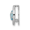Lex & Lu Sterling Silver Stackable Expressions Small Polished Blue Topaz Chain Slide - 2 - Lex & Lu