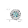 Lex & Lu Sterling Silver Stackable Expressions Small Polished Blue Topaz Chain Slide - 3 - Lex & Lu