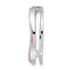 Lex & Lu Sterling Silver Stackable Expressions Medium Pink Enameled Chain Slide - 2 - Lex & Lu