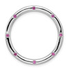 Lex & Lu Sterling Silver Stackable Expressions Large Created Pink Sapphire Chain Slide LAL8750 - Lex & Lu