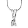 Lex & Lu Sterling Silver White Ice .03ct. Diamond Crossover Necklace - Lex & Lu