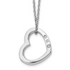 Lex & Lu Sterling Silver White Ice .03ct. Diamond Heart Necklace - Lex & Lu