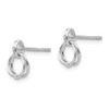 Lex & Lu Sterling Silver White Ice Three Ring Diamond Post Earrings - 2 - Lex & Lu