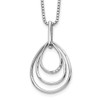 Lex & Lu Sterling Silver White Ice Teardrop Diamond Necklace - Lex & Lu