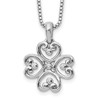 Lex & Lu Sterling Silver White Ice .01 Diamond Heart Necklace - Lex & Lu