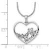 Lex & Lu Sterling Silver White Ice Heart Shaped w/Flower Center Necklace - 3 - Lex & Lu