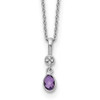 Lex & Lu Sterling Silver White Ice Amethyst and Diamond Necklace - Lex & Lu