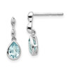 Lex & Lu Sterling Silver White Ice Blue Topaz and .01 ct Diamond Post Earrings - Lex & Lu