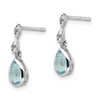 Lex & Lu Sterling Silver White Ice Blue Topaz and .01 ct Diamond Post Earrings - 2 - Lex & Lu