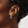 Lex & Lu Sterling Silver White Ice Blue Topaz and .01 ct Diamond Post Earrings - 3 - Lex & Lu