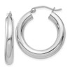 Lex & Lu Sterling Silver w/Rhodium 4mm Round Hoop Earrings LAL22439 - Lex & Lu