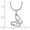 Lex & Lu Sterling Silver White Ice .01 ct Diamond Butterfly Necklace - 3 - Lex & Lu